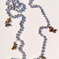 Tahitian Keshi Pearl Necklace with Tourmaline Tassels