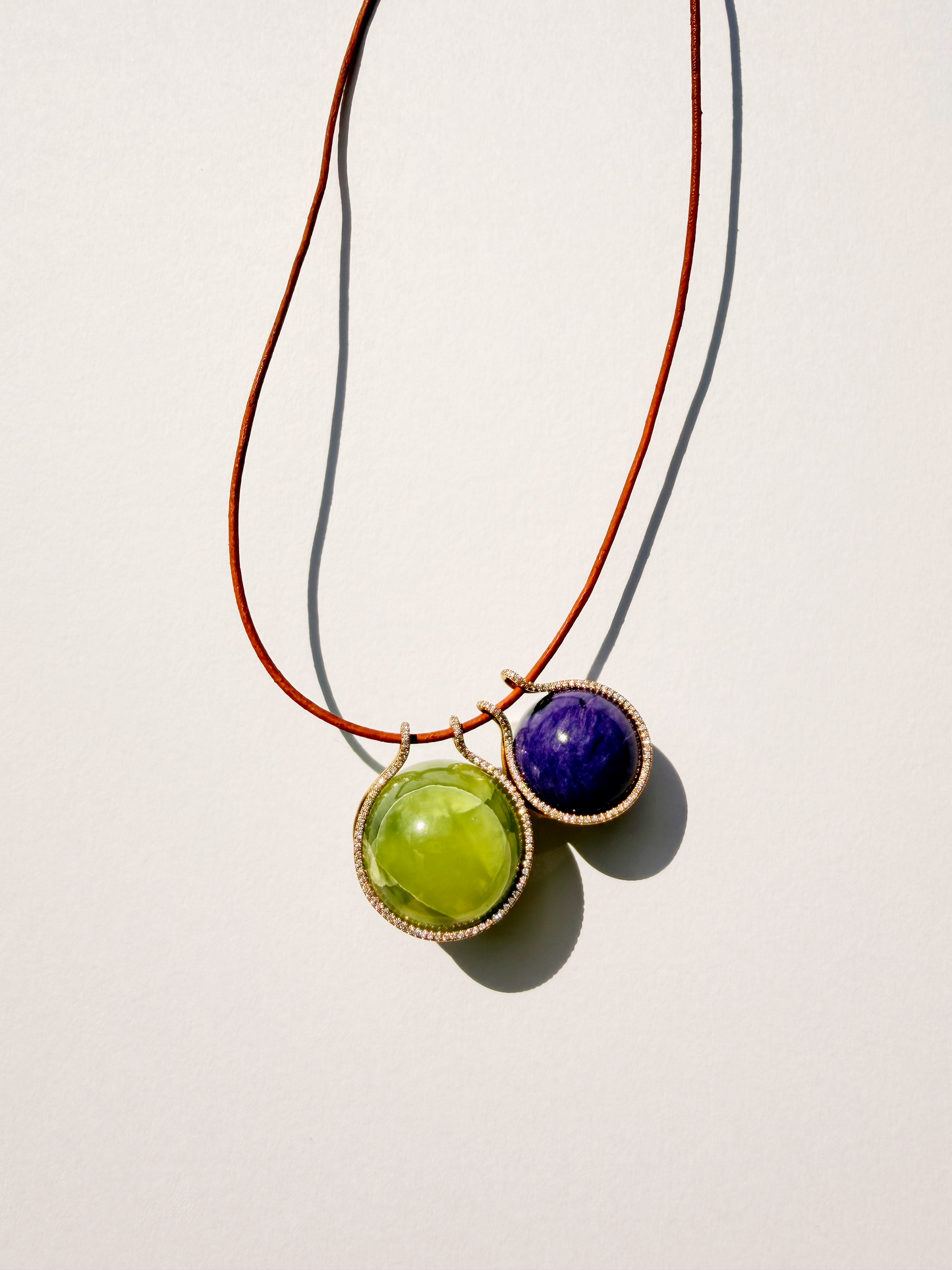 Double Diamond Healing Sphere, Grossular Garnet and Charoite