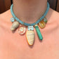Amazonite Embroidered Cord with Multi Pendants