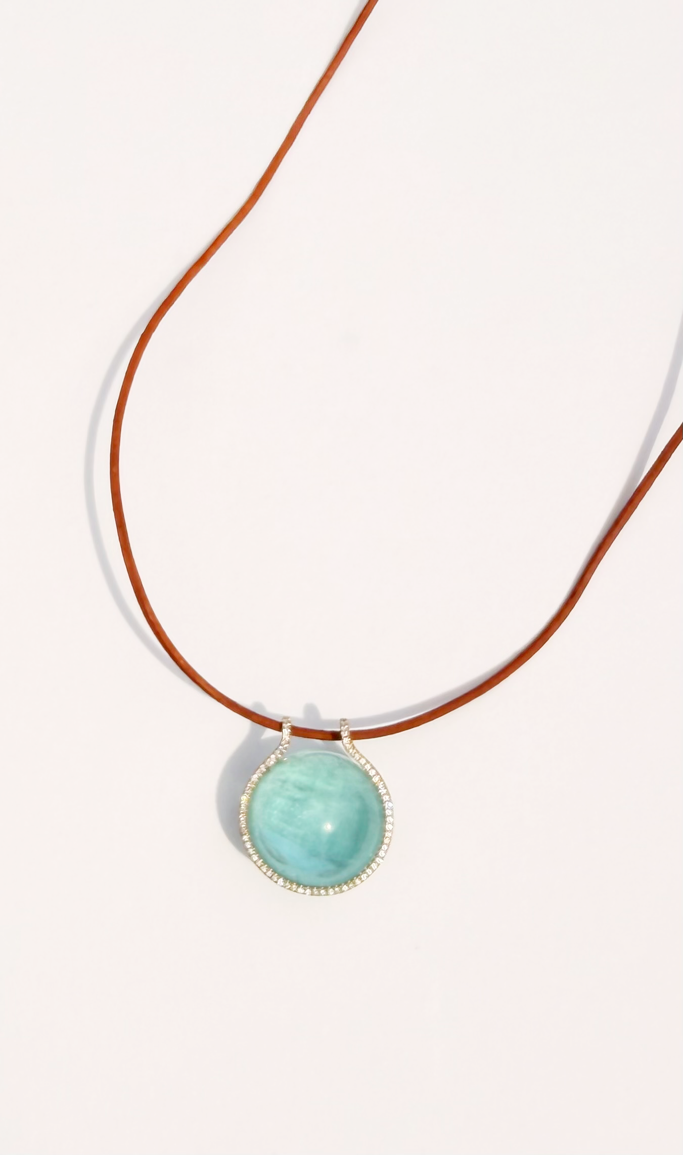 Mini Aquamarine Healing Sphere with Diamonds