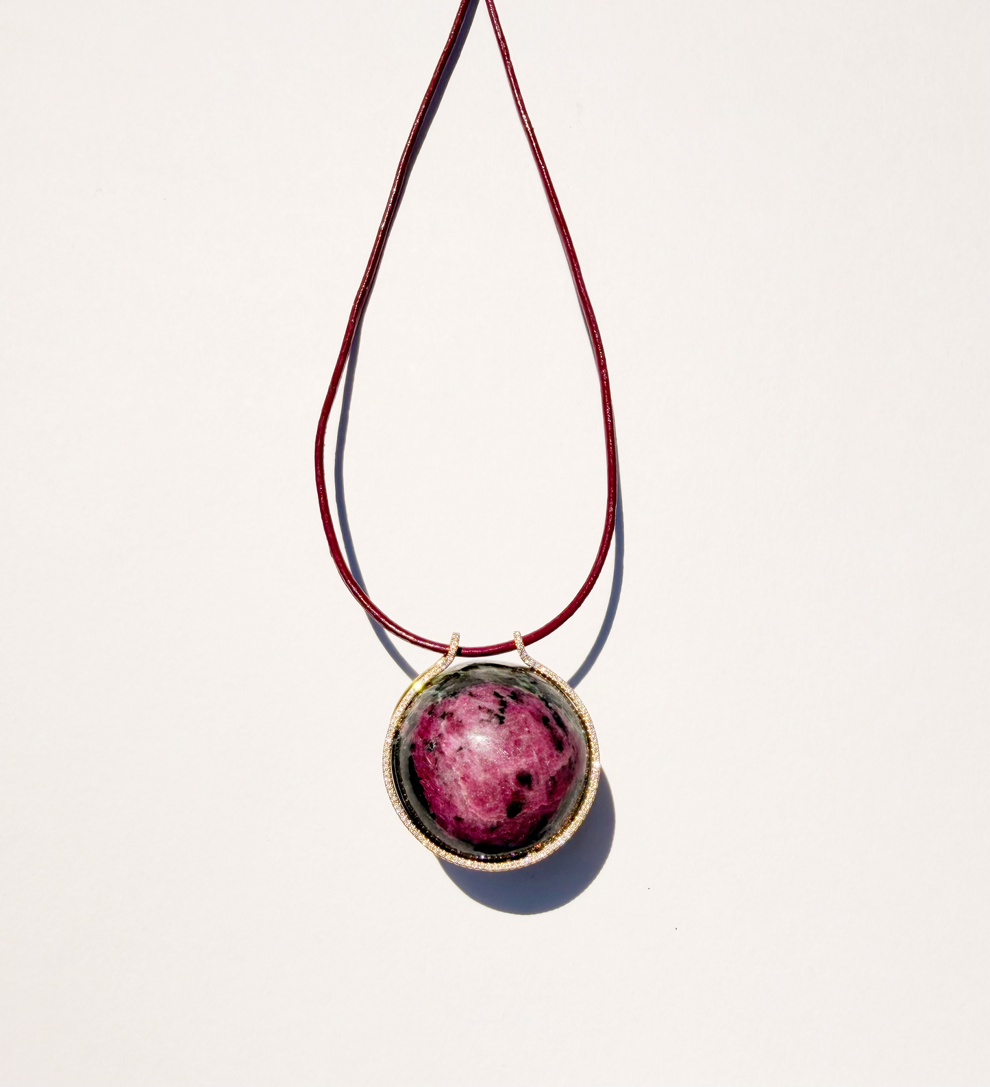 Ruby Zoisite Healing Sphere with Diamonds