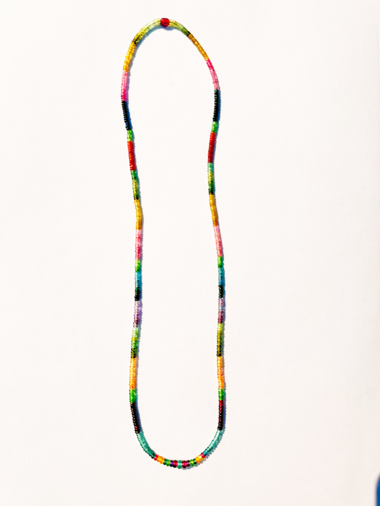 Tourmaline, Aquamarine, Garnet, Amethyst Gem Beaded Necklace