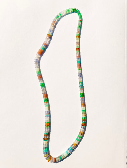 Chrysoprase, Gem Silica and Purple Agate Gem Beaded Necklace