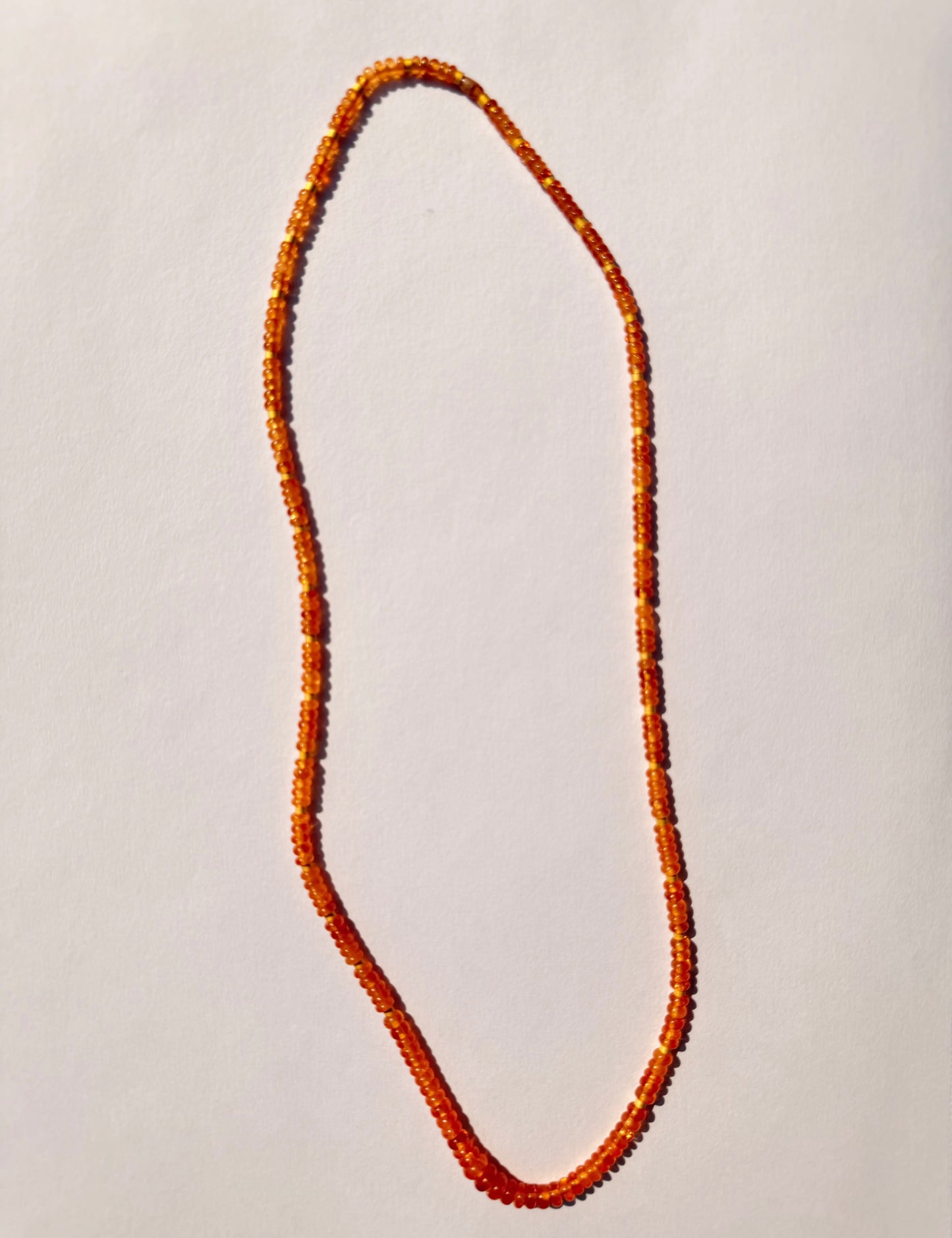 Spessartine Gem Beaded Necklace with 24K Gold Beads