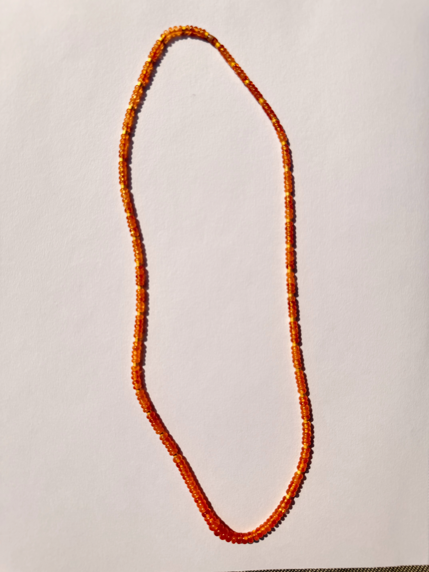 Spessartine Gem Beaded Necklace with 24K Gold Beads