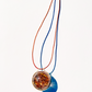Rutilated Quartz Healing Sphere with Diamonds Necklace