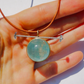 Aquamarine Healing Sphere Necklace with Diamonds