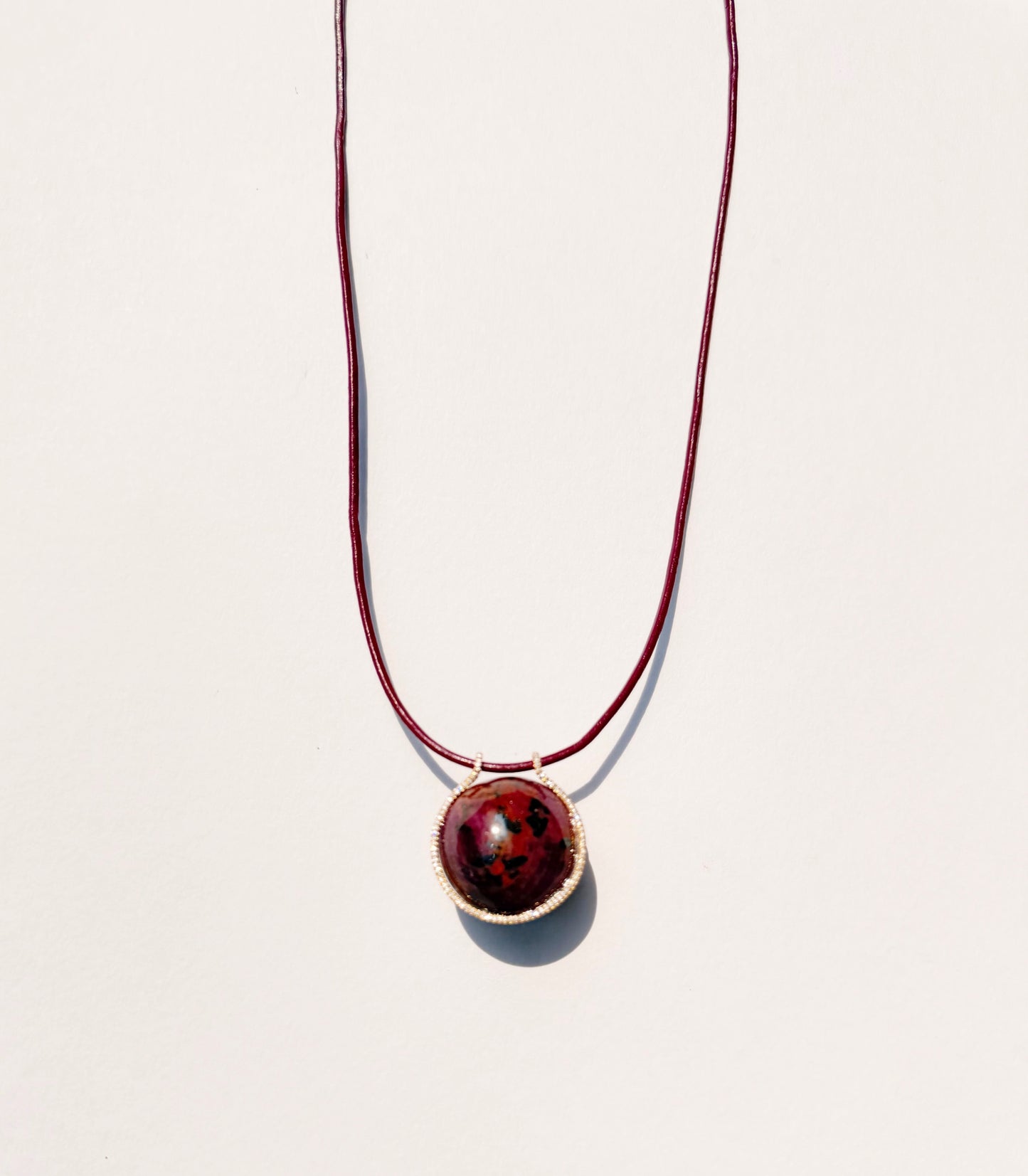 Ruby Healing Sphere with Diamonds
