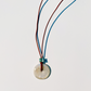 Rainbow Moonstone DIsc with Aqamarine Necklace