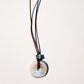 Rainbow Moonstone DIsc with Aqamarine Necklace