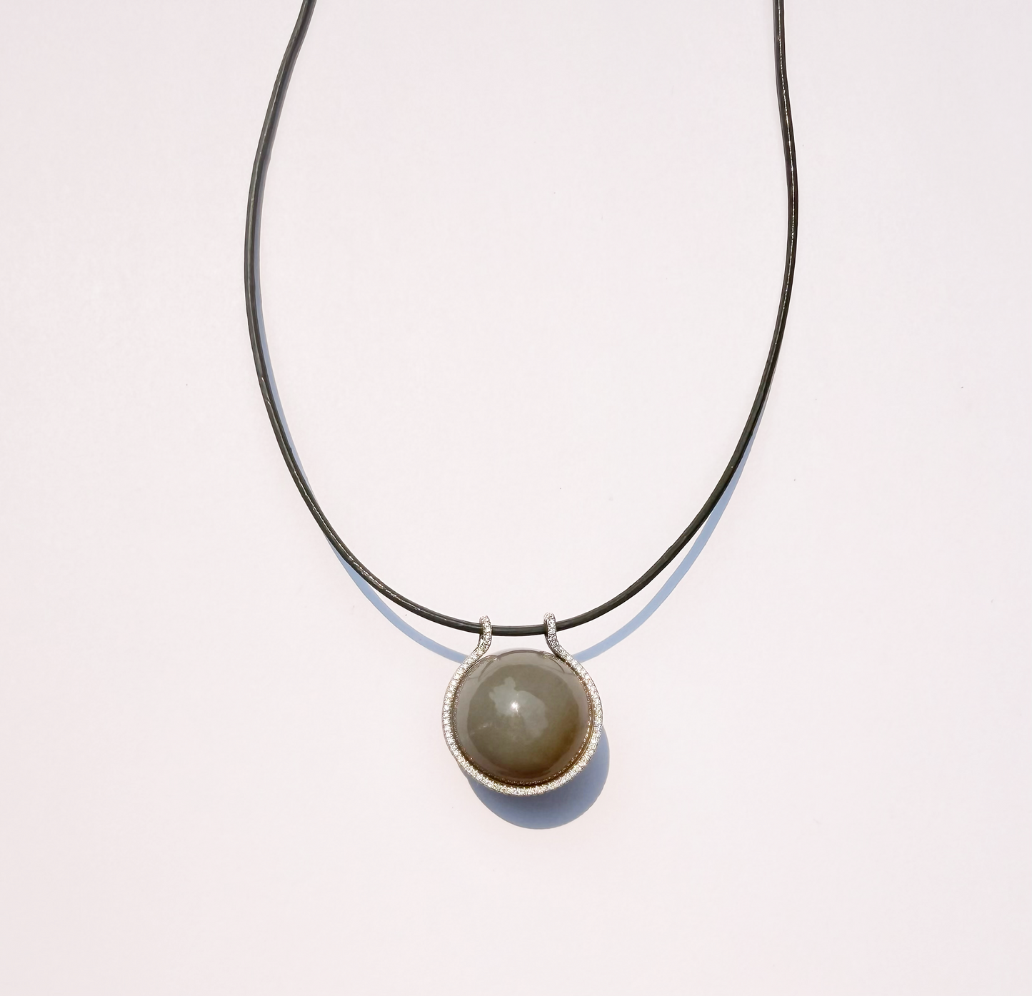 Mini Moonstone Healing Sphere with Diamonds