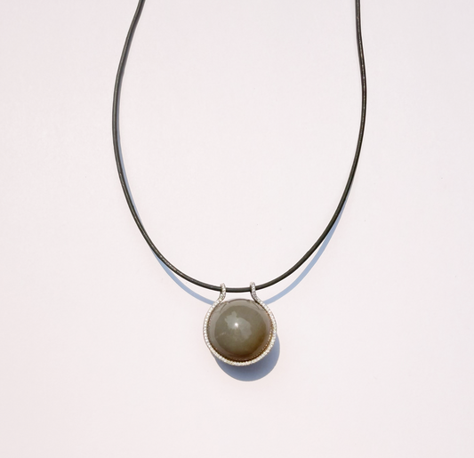 Mini Moonstone Healing Sphere with Diamonds