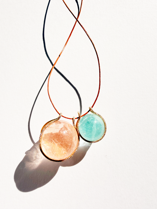 Double Diamond Healing Sphere, Morganite and Aquamarine