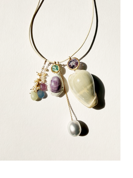 Shell, Gem and Pearl Necklace