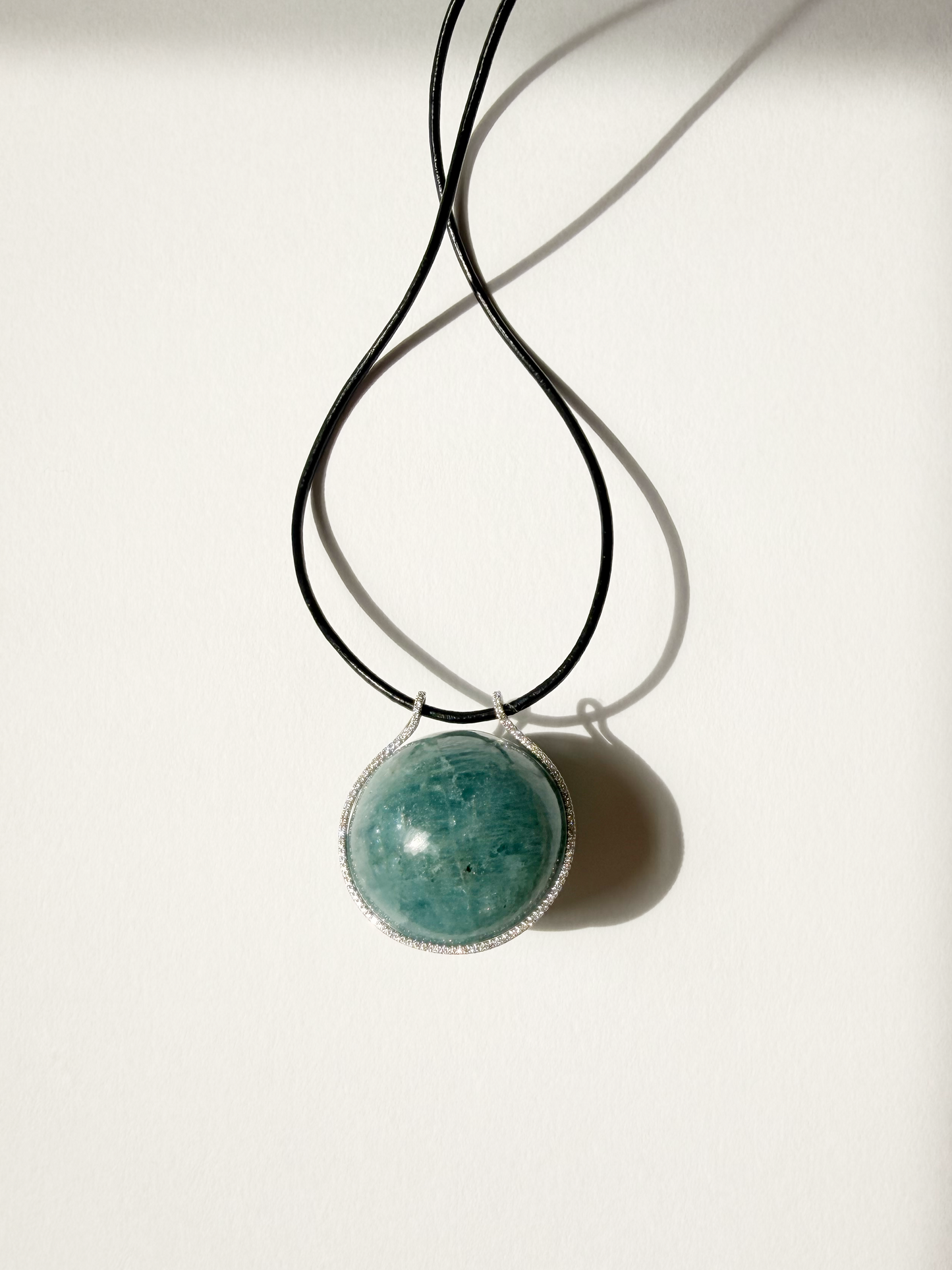Aquamarine Healing Sphere with Diamonds