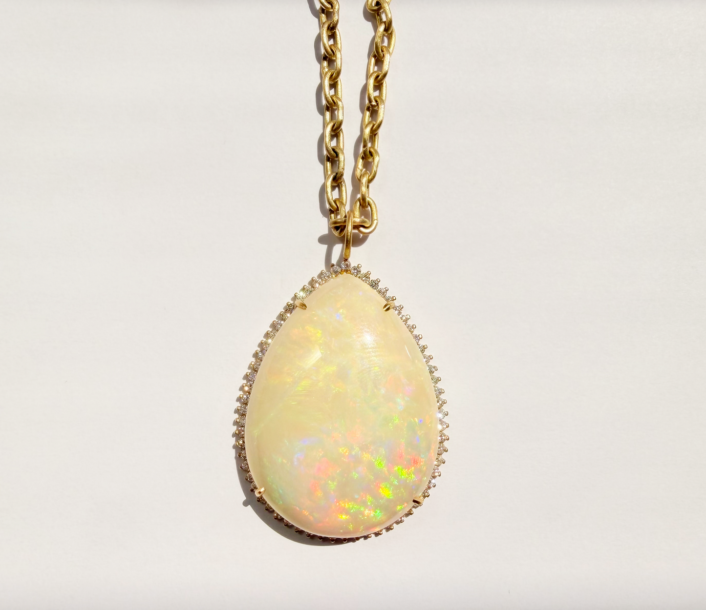 Opal Pendant with Diamonds