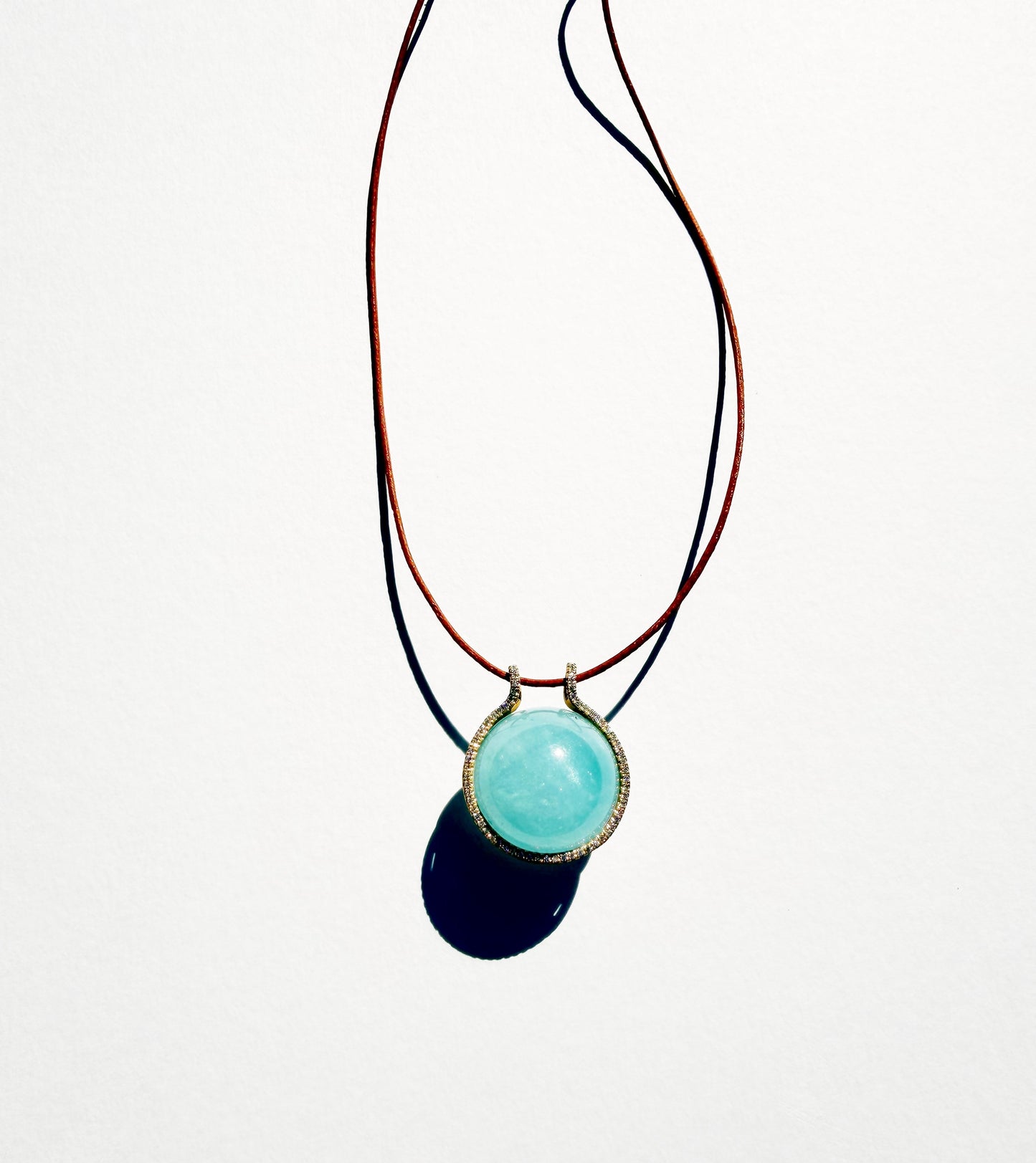 Mini Aquamarine Healing Sphere with Diamonds