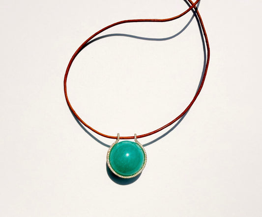 Amazonite Healing Sphere with Diamonds