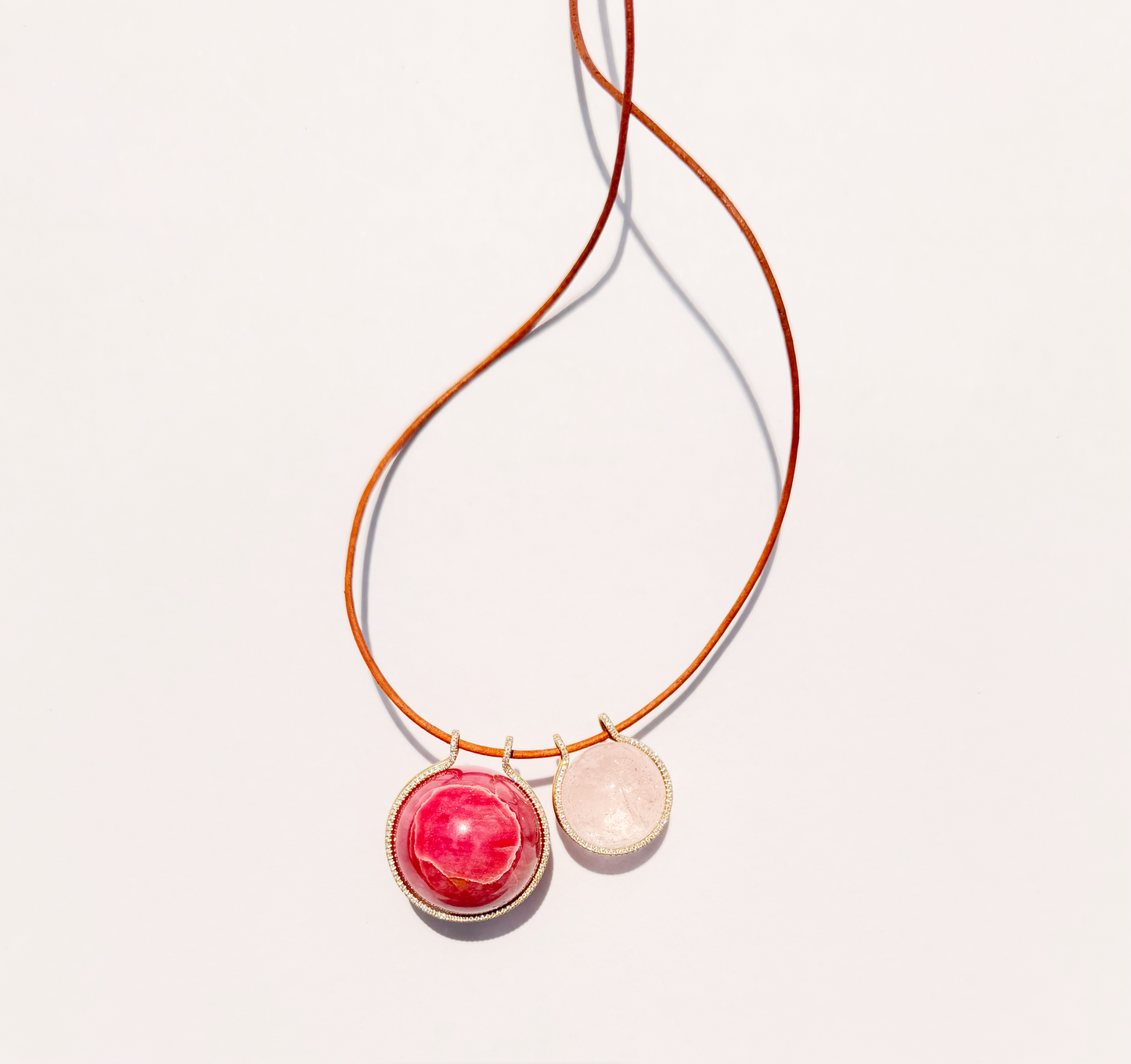 Double Diamond Healing Sphere with Rhodonite and Morganite