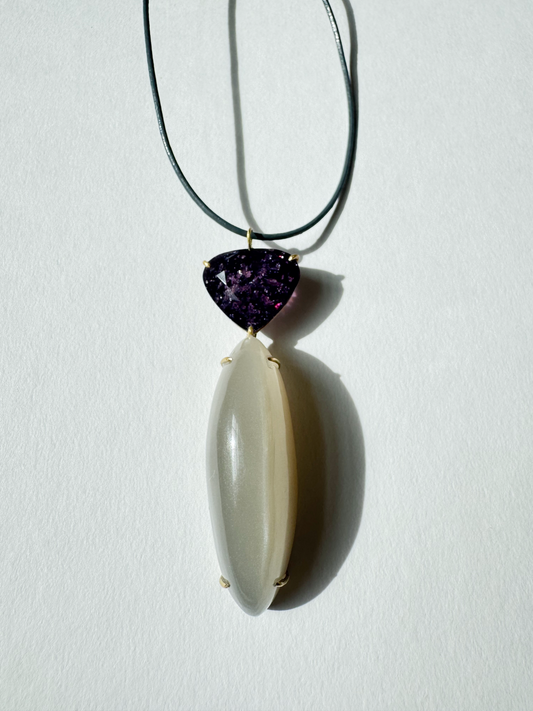 Moonstone and Tourmaline Pendant