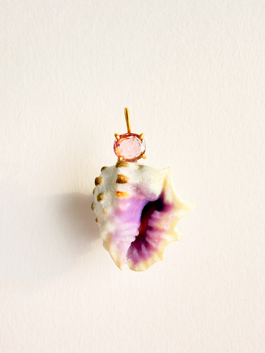 Shell Pendant with Spinel