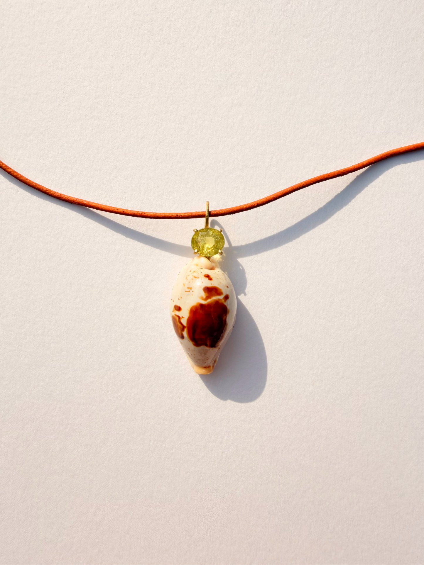 Shell Pendant with Sphene