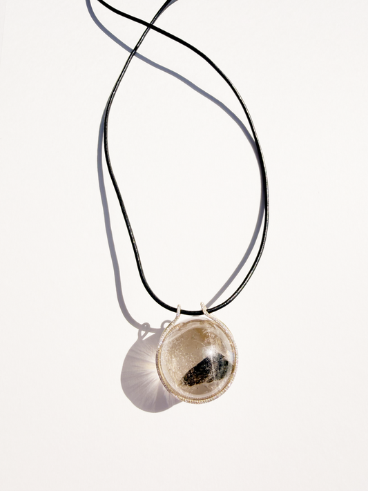 Chlorite in Quartz Healing Sphere with Diamonds