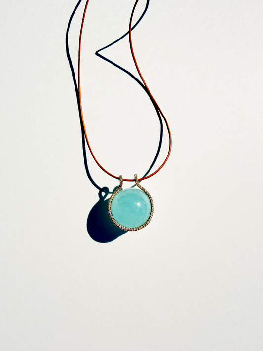 Mini Aquamarine Healing Sphere with Diamonds