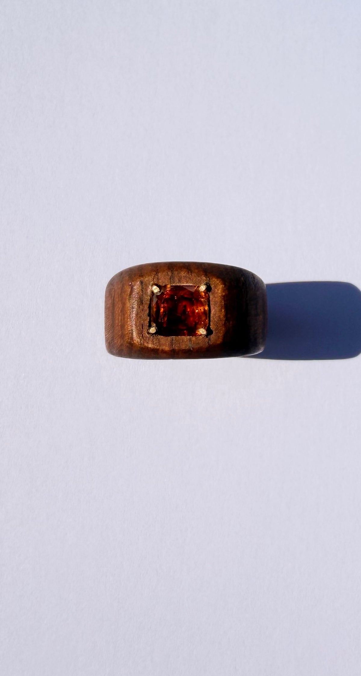 Tourmaline and Wood Ring