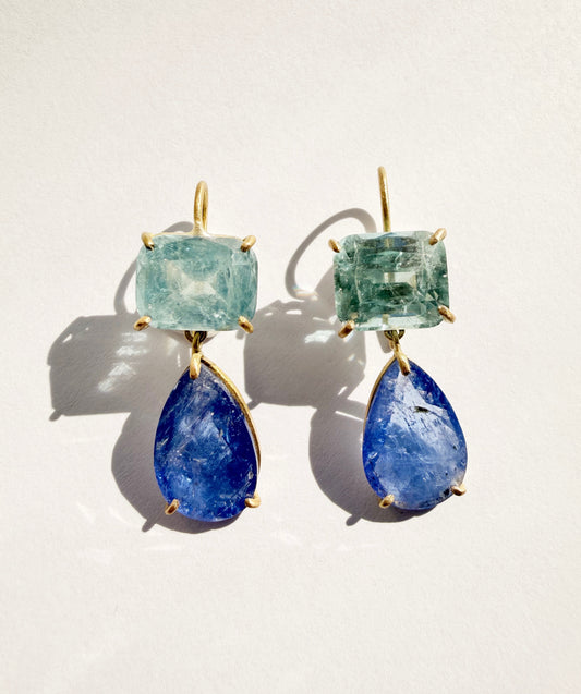 Tanzanite and Aquamarine Earrings