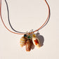 Triple Shell and Gem Necklace