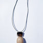 Moonstone and Smokey Quartz Pendant on Grey Leather