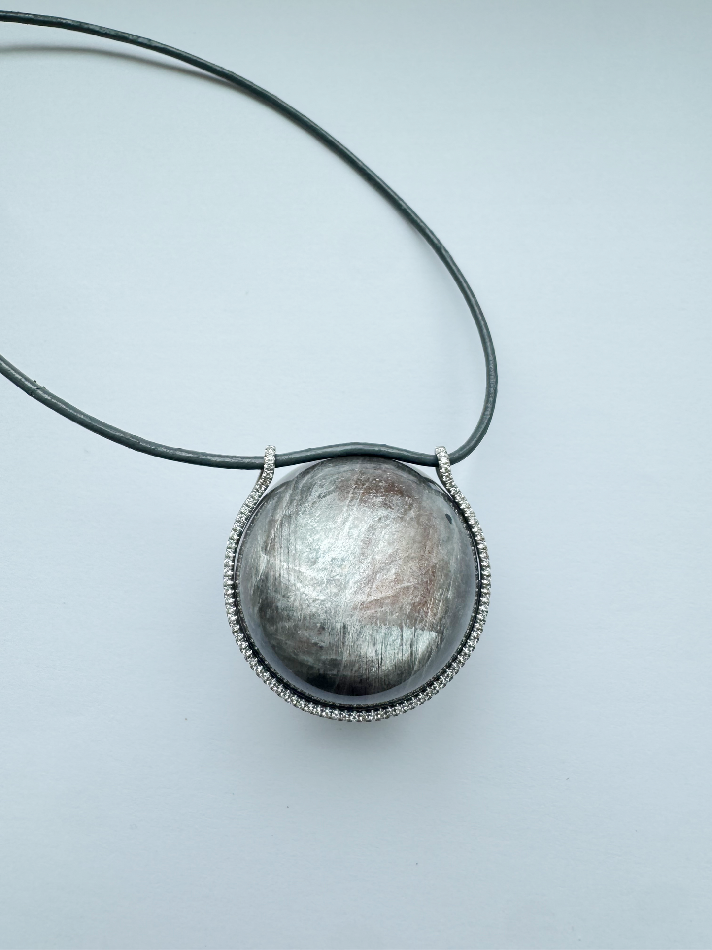 Moonstone Healing Sphere with Diamonds