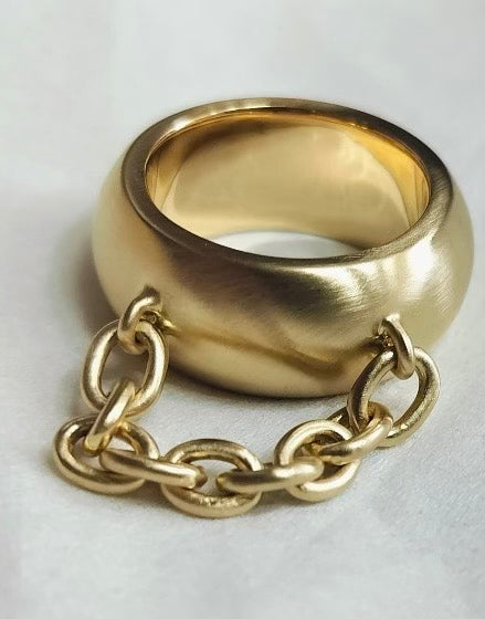 Gold Ring with Chain