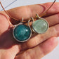 Double Diamond Aquamarine Healing Sphere Necklace