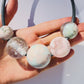 Gem Spheres Necklace, Flower Agate, Quartz