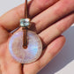 Rainbow Moonstone DIsc with Aqamarine Necklace