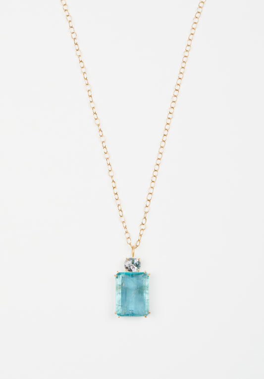 Aquamarine Pendants on Handmade Gold Chain