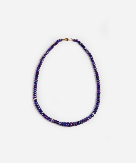 Richterite and Diamond bead necklace
