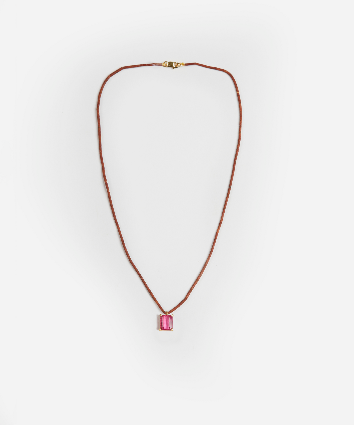 Brown Jade Beads with Pink Tourmaline