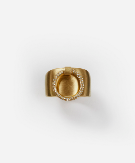 Gold Ring with Diamond Circle