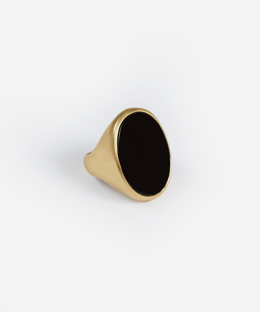 Gold and Black Onyx Ring
