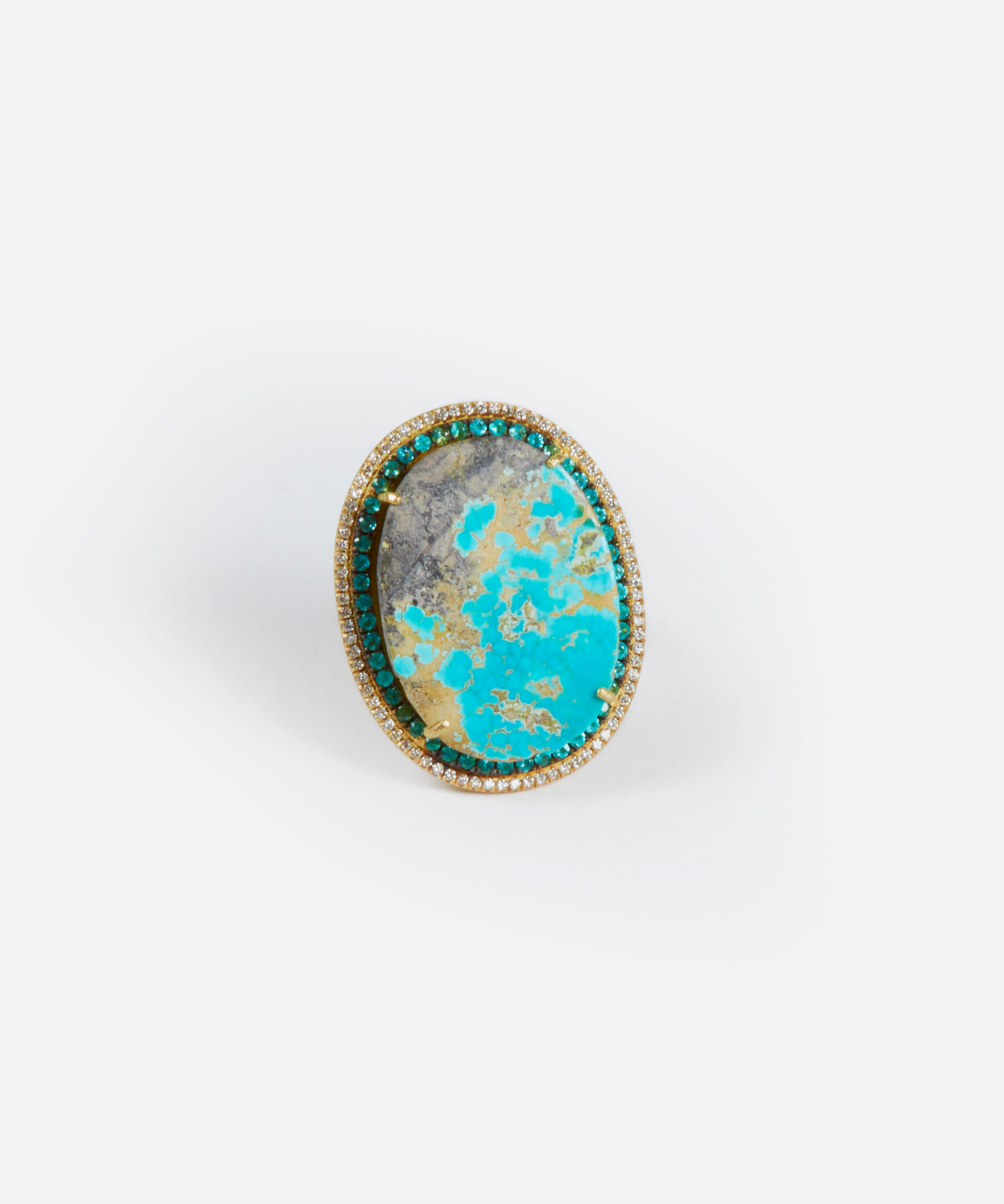 Turquoise, Diamond and Paraiba Ring