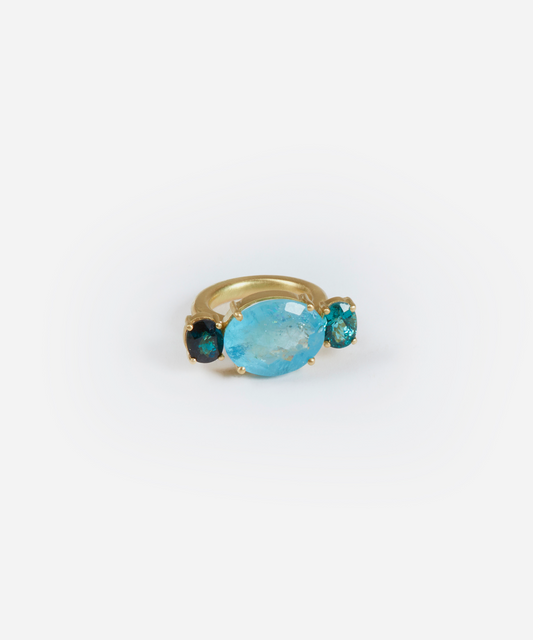 Aquamarine and Blue Tourmaline Ring