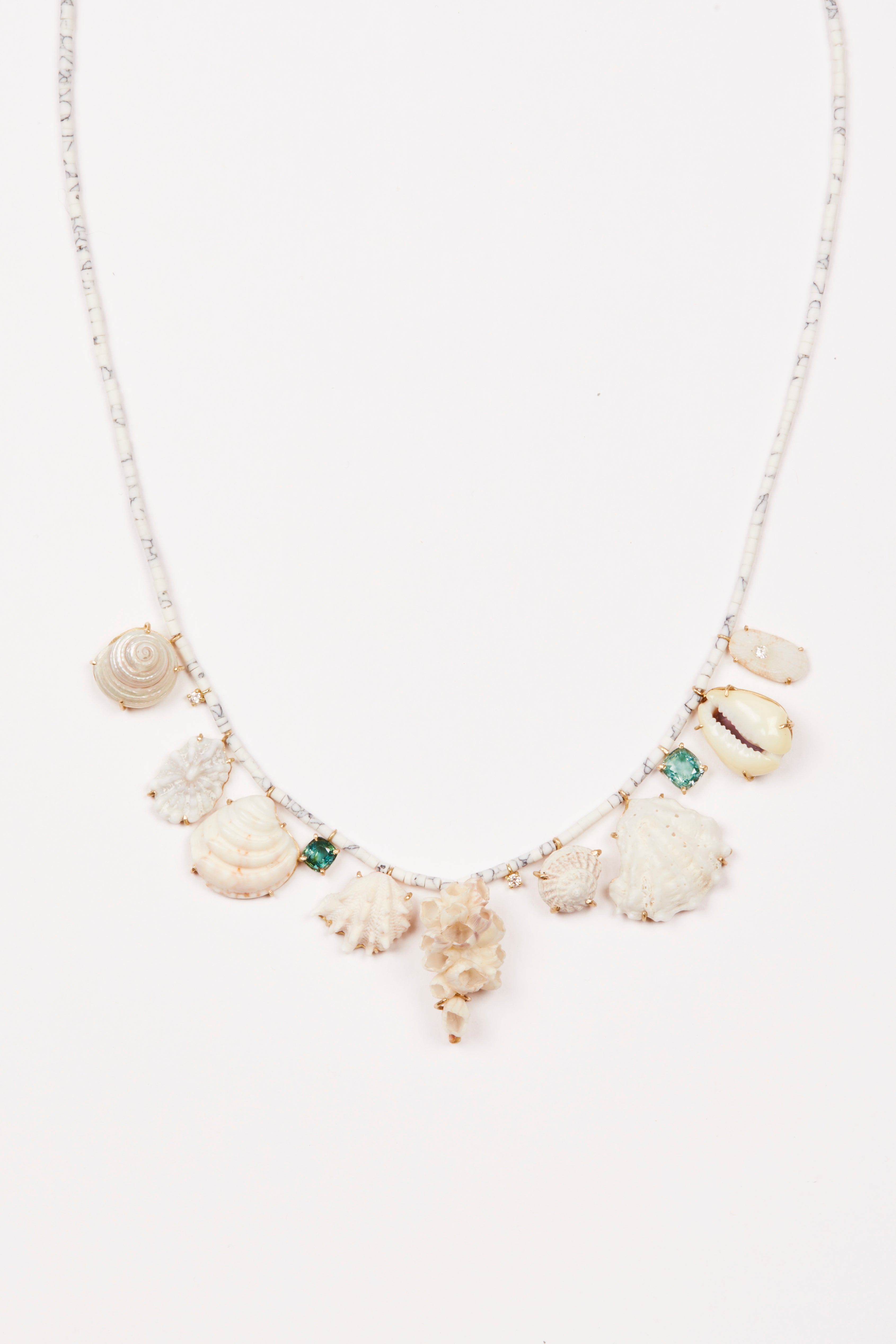 White Shells with Diamonds and Tourmaline – Marisa Klass
